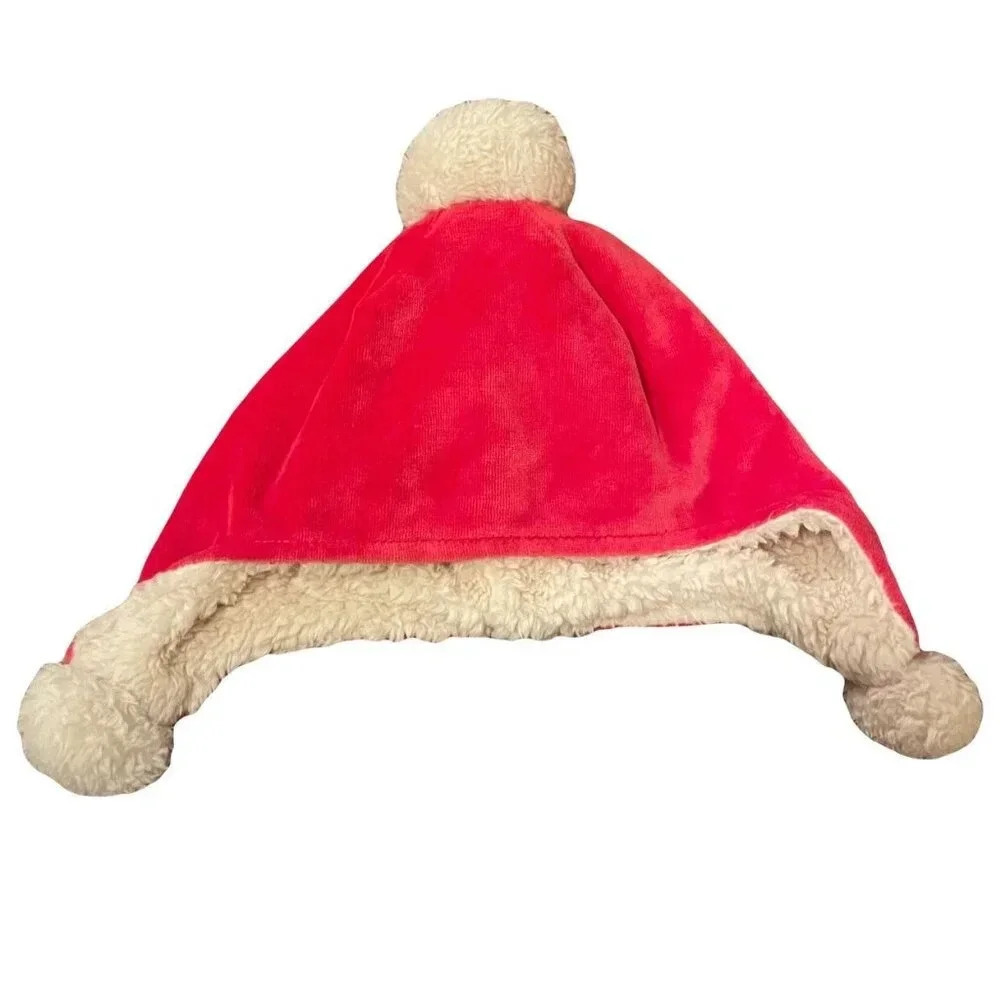 Zutano 2T Velour Winter Hat with Pom Poms, Santa, Christmas